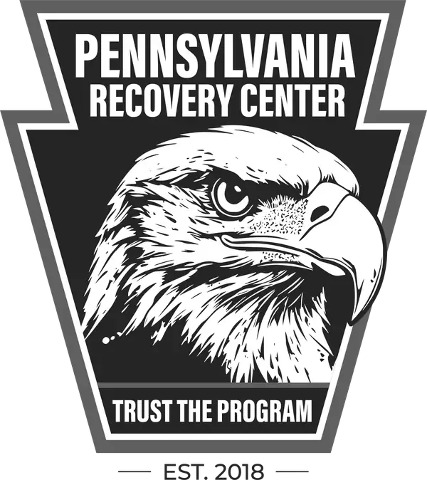 Pennsylvania Recovery Center grayscale keystone eagle logo