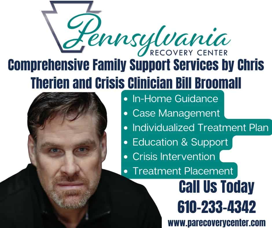 Comprehensive Family Support Services by Chris Therien and Crisis Clinician Bill Family Services Chris Therien Flyers support guidance crisis intervention a & e james reidy caron foundation RCA addiction mental health inpatient outpatient in home counseling treatment planning